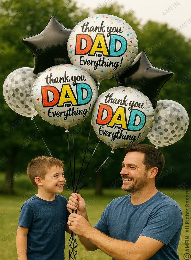 AMFIN (Pack of 7) Thankyou Dad Balloon Fathers Birthday Gift for Dad Father's Day Decoration Foil Balloon Papa Birthday Decoration - Image 4